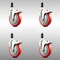 Service Caster 5 Inch 316SS Red Poly Swivel 1-1/4 Inch Expanding Stem Caster Set Lock Brake SCC-SS316TTLEX20S514-PPUB-RED-114-4 - alternate 1